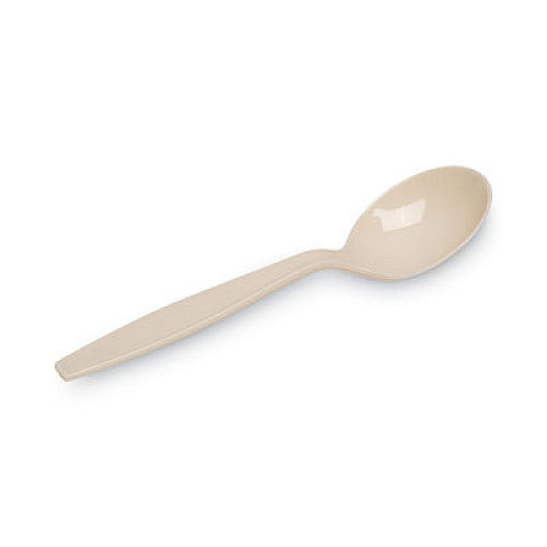 Dixie Plastic Cutlery, Heavyweight Soup Spoons, 5 3/4", Champagne, 1,000/Carton (SH117)