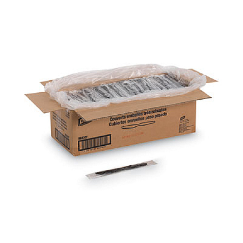Dixie Individually Wrapped Heavyweight Knives, Plastic, Black, 1,000/Carton (KH53C7)