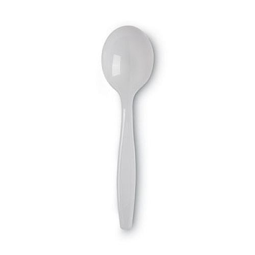 Dixie Plastic Cutlery, Heavyweight Soup Spoon, White, 100/Box, 10 Boxes/Carton (SH207CT)