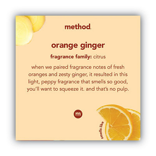 Method Foaming Hand Wash, Orange Ginger, 10 oz Pump Bottle, 6/Carton (01474)