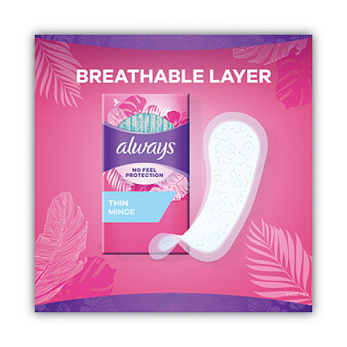 Always Thin Daily Panty Liners, Regular Absorbency, 120/Pack (10796PK)