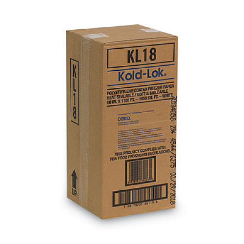 Dixie Kold-Lok Polyethylene-Coated Freezer Paper Roll, 18" x 1,100 ft, White (KL18)
