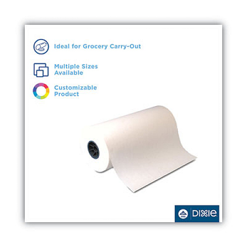 Dixie Kold-Lok Polyethylene-Coated Freezer Paper Roll, 24" x 1,100 ft, White (KL24)