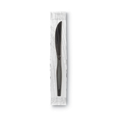Dixie Grab'N Go Wrapped Cutlery, Knife, Plastic, Black, 90/Box (KM5W540PK)