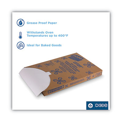 Dixie Greaseproof Liftoff Pan Liners, 16.38 x 24.38, White, 1,000/Carton (LO10)