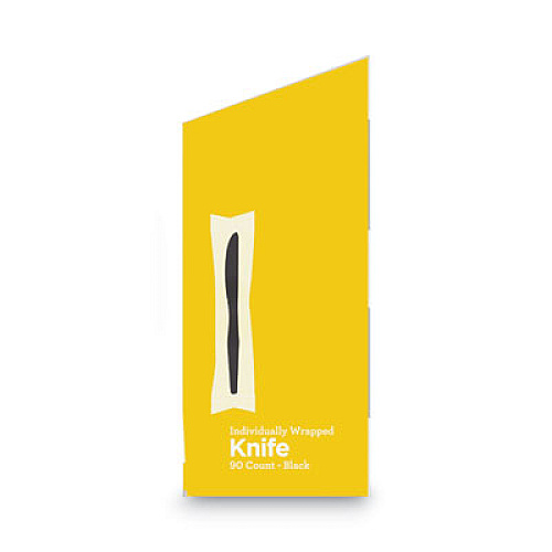 Dixie Grab'N Go Wrapped Cutlery, Knife, Plastic, Black, 90/Box (KM5W540PK)