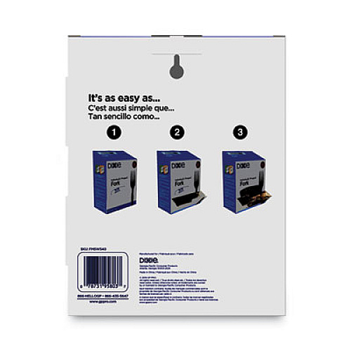 Dixie Grab'N Go Wrapped Cutlery, Fork, Plastic, Black,  90/Box, 6 Boxes/Carton (FM5W540)