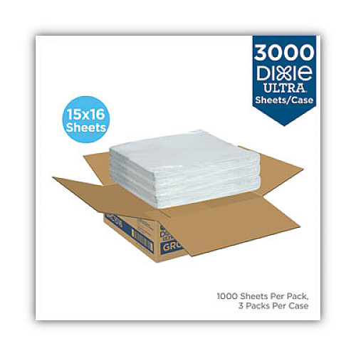 Dixie All-Purpose Food Wrap, Dry Wax Paper, 15 x 16, White, 1,000 Sheets/Pack, 3 Packs/Carton (GRC1516)