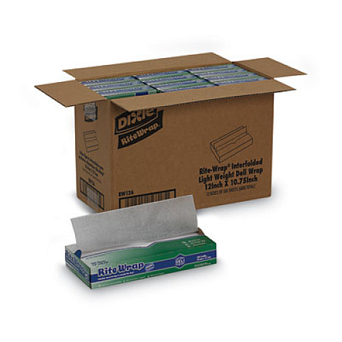 Dixie Rite-Wrap Interfolded Lightweight Dry Waxed Sheets, 12 x 10.75, White 500/Pack, 12 Packs/Carton (RW126)