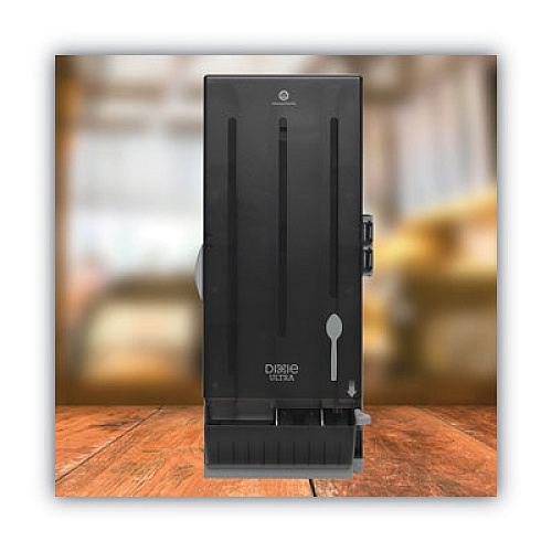 Dixie SmartStock Dining Utensil Dispenser, Holds 120 Spoons, 10 x 8.78 x 24.75, Translucent Black (SSSD120)