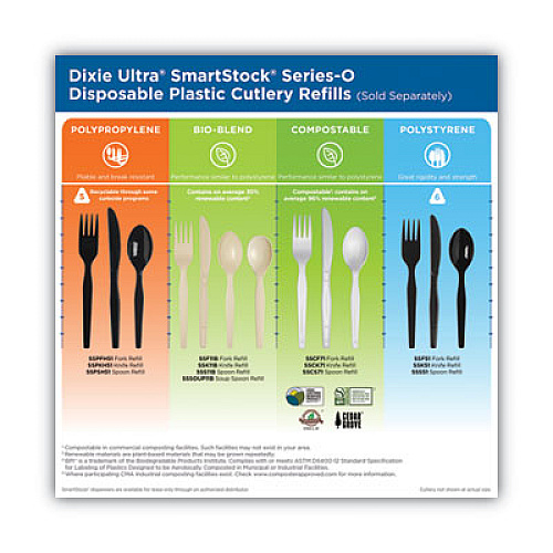 Dixie SmartStock Plastic Cutlery Refill, Spoon, Natural, 40 Pack, 24 Packs/Carton (SSCS71)
