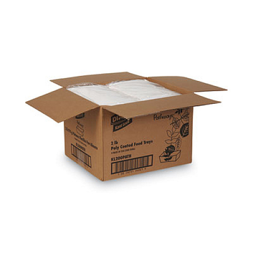 Dixie Kant Leek Polycoated Paper Food Tray, 2 lb Capacity, 5 x 6.69 x 1.6, Pathways, 1,000/Carton (KL200PATH)