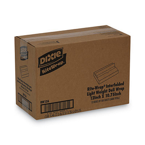 Dixie Rite-Wrap Interfolded Lightweight Dry Waxed Sheets, 12 x 10.75, White 500/Pack, 12 Packs/Carton (RW126)