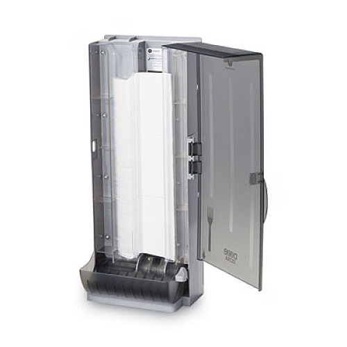 Dixie SmartStock Dining Utensil Dispenser, Holds 120 Forks, 10 x 8.78 x 24.75, Smoke (SSFPD120)