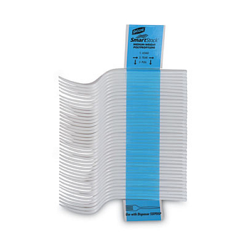 Dixie SmartStock Plastic Cutlery Refill, Series-B, Mediumweight Fork, White, 40/Pack, 24 Packs/Carton (SSF21P)