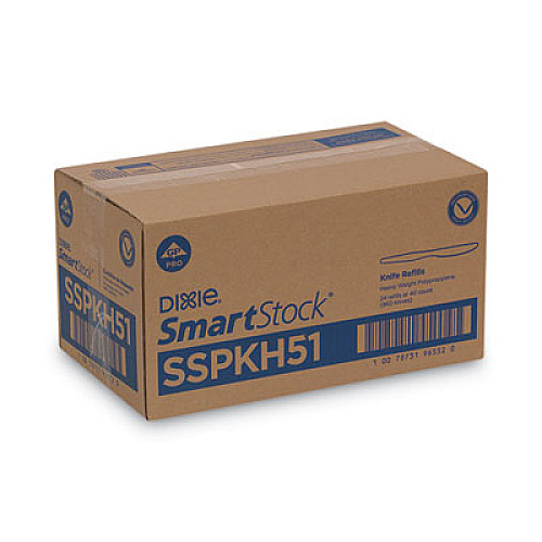 Dixie SmartStock Plastic Cutlery Refill, Series-O, Heavyweight Knife, Black, 40/Pack, 24 Packs/Carton (SSPKH51)