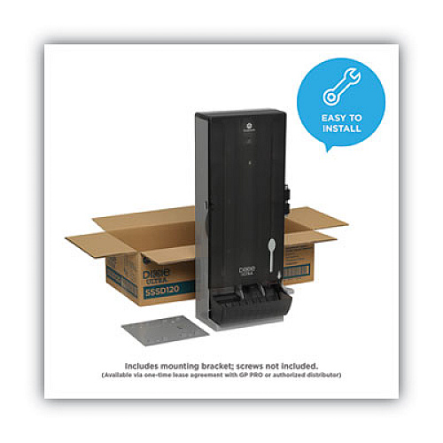 Dixie SmartStock Dining Utensil Dispenser, Holds 120 Spoons, 10 x 8.78 x 24.75, Translucent Black (SSSD120)