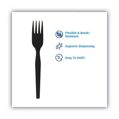 Dixie SmartStock Plastic Cutlery Refill, Series-O, Heavyweight Fork, Black, 40/Pack, 24 Packs/Carton (SSPFH51)