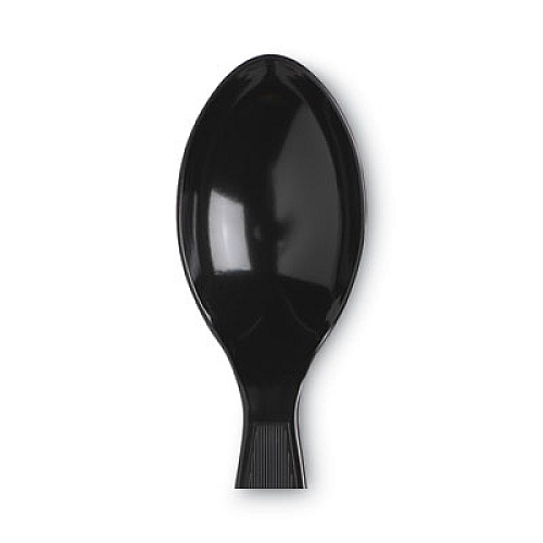 Dixie SmartStock Plastic Cutlery Refill, Spoons, 6", Series-F Heavyweight, Black, 40/Pack, 24 Packs/Carton (SSSHW08)