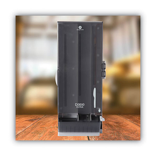 Dixie SmartStock Dining Utensil Dispenser, Holds 120 Knives, 10 x 8.78 x 24.75, Translucent Black (SSKD120)