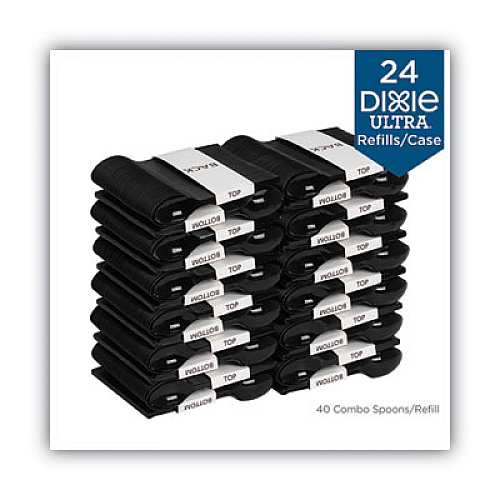 Dixie SmartStock Plastic Cutlery Refill, Series-O, Heavyweight Spoon, Black, 40/Pack, 24 Packs/Carton (SSPSH51)
