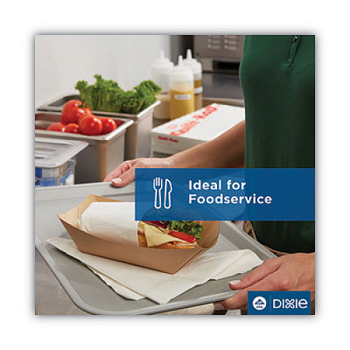 Dixie Kant Leek Polycoated Paper Food Tray, 3 lb Capacity, 5.88 x 8.4 x 2, White, 250/Pack, 2/Pack/Carton (KL300W8)
