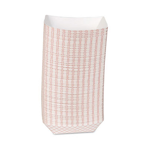 Dixie Kant Leek Polycoated Paper Food Tray, 1 lb Capacity, 6.25 x 4.7 x 1.6, Red Plaid, 1,000/Carton (RP1008)