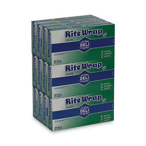 Dixie Rite-Wrap Interfolded Lightweight Dry Waxed Sheets, 12 x 10.75, White 500/Pack, 12 Packs/Carton (RW126)