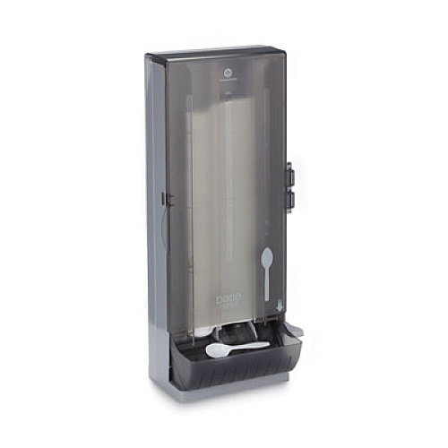 Dixie SmartStock Dining Utensil Dispenser, Holds 120 Spoons, 10 x 8.78 x 24.75, Smoke (SSSPD120)
