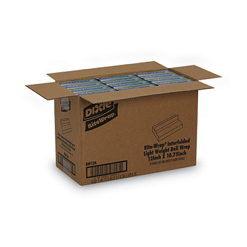 Dixie Rite-Wrap Interfolded Lightweight Dry Waxed Sheets, 12 x 10.75, White 500/Pack, 12 Packs/Carton (RW126)
