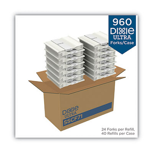 Dixie SmartStock Plastic Cutlery Refill, Fork, Natural, 40 Pack, 24 Packs/Carton (SSCF71)