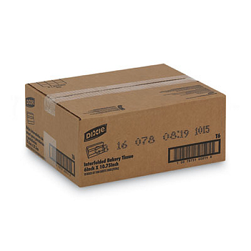 Dixie Tissue-Pac Lightweight Dry Waxed Interfolding Tissue, 6 x 10.75, White, 1,000/Pack, 10/Packs/Carton (T6)