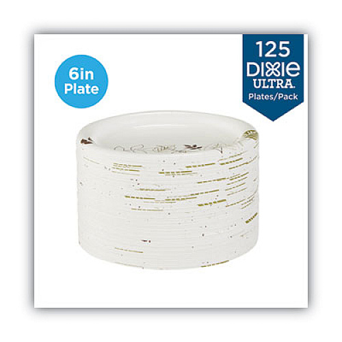 Dixie Pathways Soak Proof Shield Heavyweight Paper Plates, WiseSize, 5.88" dia, 125/Pack (SXP6WSPK)