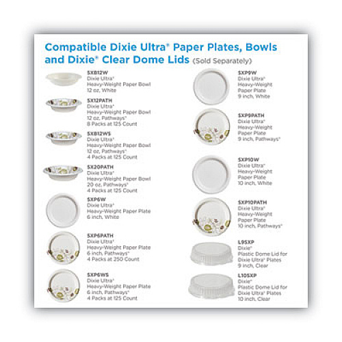 Dixie Pathways Soak Proof Shield Heavyweight Paper Plates, WiseSize, 5.88" dia, 125/Pack (SXP6WSPK)