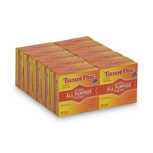 Dixie Tissue-Pac Lightweight Dry Waxed Interfolding Tissue, 6 x 10.75, White, 1,000/Pack, 10/Packs/Carton (T6)