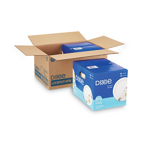 Dixie Pathways Soak-Proof Shield Medium Wt Paper Plates, 8 1/2", Dispenser Box, 600/ct (UX9PATHPBCT)