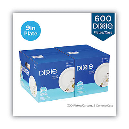 Dixie Pathways Soak-Proof Shield Medium Wt Paper Plates, 8 1/2", Dispenser Box, 600/ct (UX9PATHPBCT)