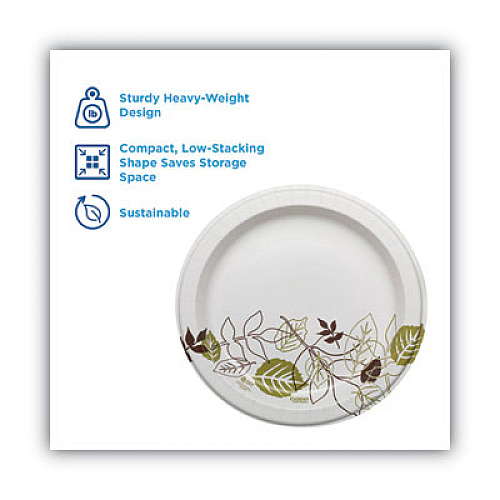 Dixie Pathways Soak Proof Shield Heavyweight Paper Plates, 5.88" dia, Green/Burgundy, 250 Pack, 4 Packs/Carton (SXP6PATHCT)