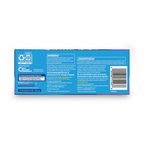 Ziploc Seal Top Snack Bags, 10 oz, 6.5" x 3.25", Clear, 90/Box (315892)
