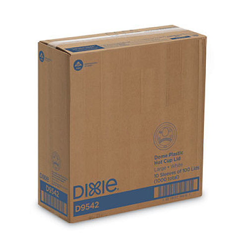 Dixie Dome Drink-Thru Lids, Fits 10 oz to 16 oz Hot Cups, Plastic, White, 1,000/Carton (D9542)