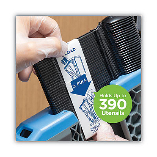 Dixie SmartStock Tri-Tower Dispenser, Holds Forks/Knives/Spoons, 13.16 x 16.07 x 31.03, Black/Gray (DUSSTDSP3)