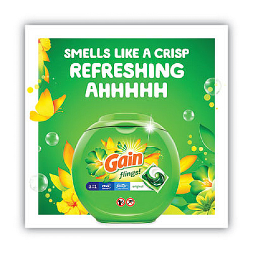 Gain Flings Laundry Detergent Pods, Original Scent, 72/Container (86792EA)