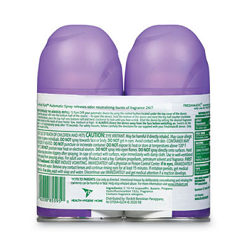 Air Wick Freshmatic Ultra Spray Refill, Lavender/Chamomile, 5.89 oz Aerosol Spray, 2/Pack, 3 Packs/Carton (85595)