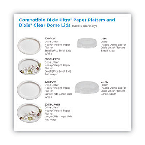 Dixie Pathways Heavyweight Oval Platters, 8.5 x 11, Green/Burgundy, 500/Carton (SX11PLPATH)