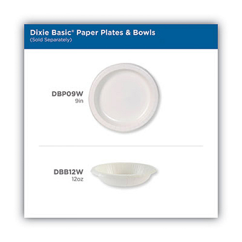 Dixie Paper Dinnerware, Bowls, White, 12 oz, 125/Pack (DBB12WPK)