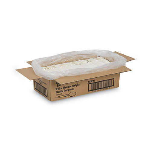 Dixie Plastic Cutlery, Mediumweight Spoon, White, 1,000/Carton (PTM21)