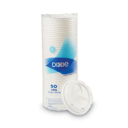 Dixie Dome Lid, Fits 10 oz to 16 oz PerfecTouch Hot Cups/12 oz to 20 oz WiseSize Hot Cups, Plastic, White, 500/Carton (9542500DXCT)