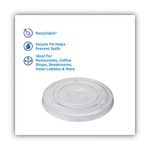 Dixie Cold Drink Cup Lids, Fits 16 oz Plastic Cold Cups, Clear, 100/Sleeve, 10 Sleeves/Carton (CL1424PET)