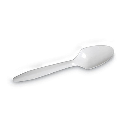 Dixie Plastic Cutlery, Mediumweight Spoon, White, 1,000/Carton (PTM21)