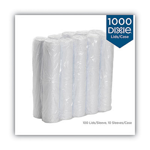 Dixie Dome Drink-Thru Lids, Fits 10 oz to 16 oz Hot Cups, Plastic, White, 1,000/Carton (D9542)